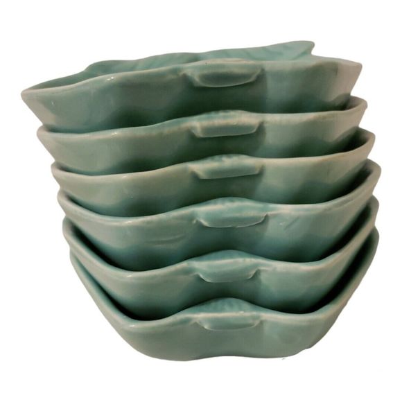 MCM Vintage Hoenig of California Turquoise Apple Chip & Dip Set - Picture 2 of 9